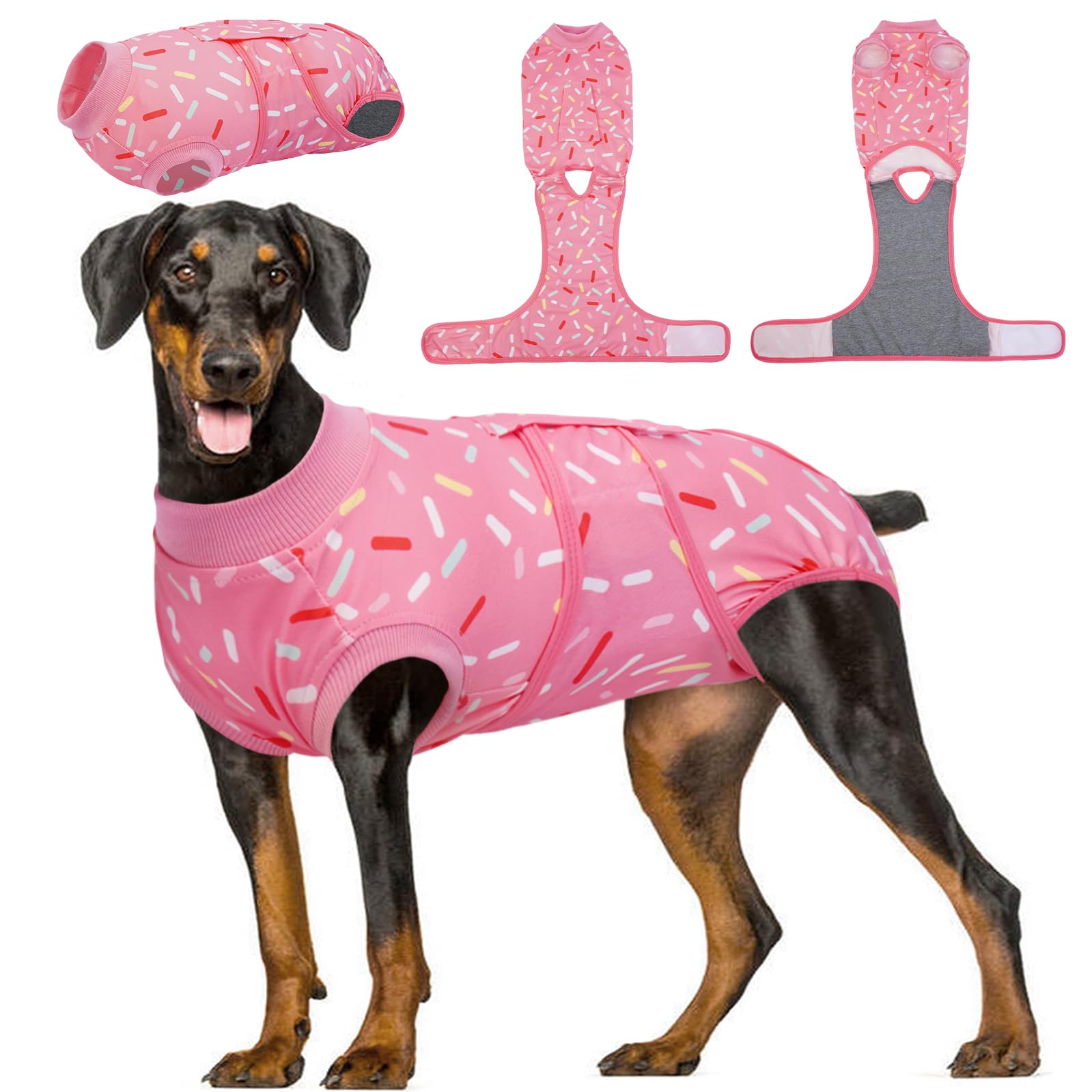 Kuoser Tuta per il recupero della chirurgia del cane, tuta per il recupero dei cani per sterilizzazione femminile e neutrale maschio, tuta per cani per cura post-operatoria post-operatoria, gilet post