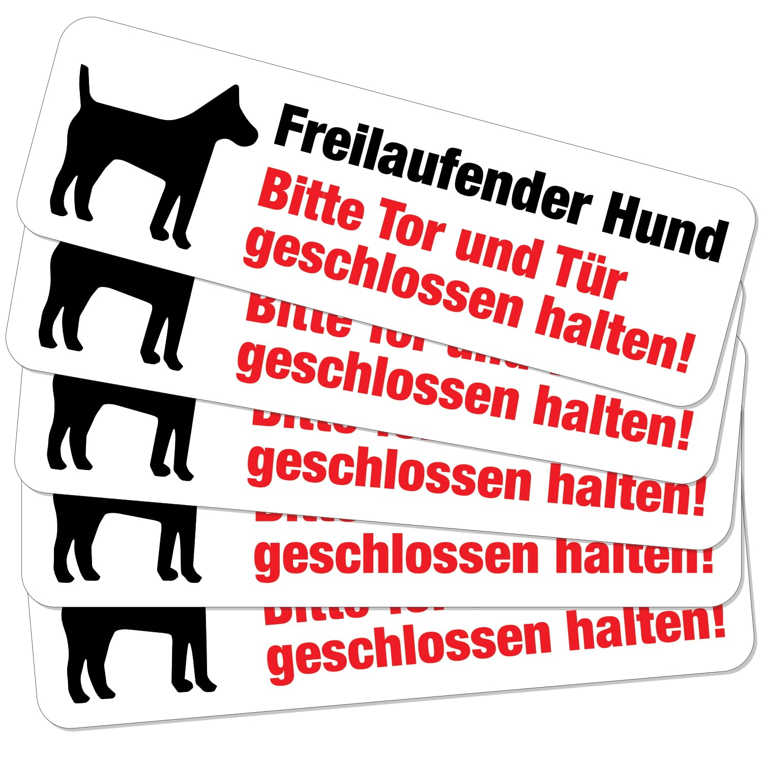 immi Freilaufender Hund Aufkleber (6,7 x 2,1 cm, 5 Stück)