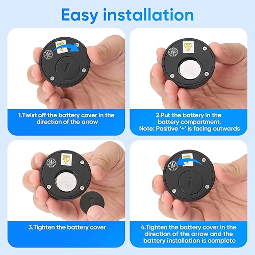 Miniatura 8 de Cerradura de gabinete con control remoto de huellas dactilares, desbloqueo remoto de huellas dactilares dentro de 32.8 ft, sin agujero, cerradura de