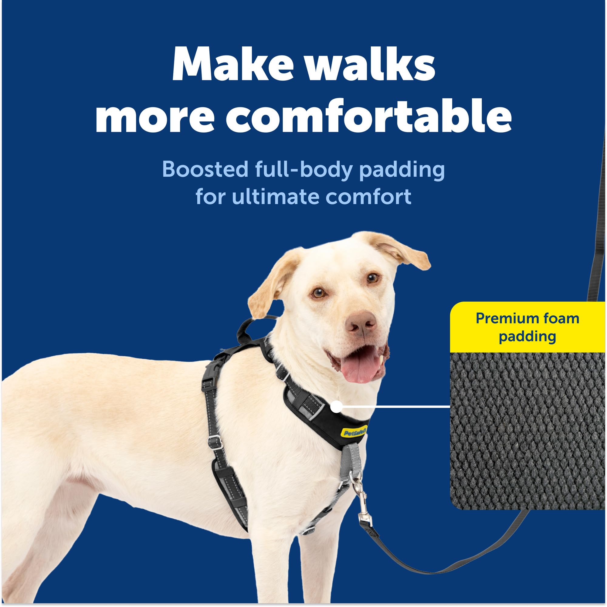 PetSafe Easy Walk Comfort Harnais Anti-Traction pour Chien - Rembourrage Complet du Corps - Meilleures promenades Lors de la première Utilisation - 5 Positions de réglage - Taille L - Noir