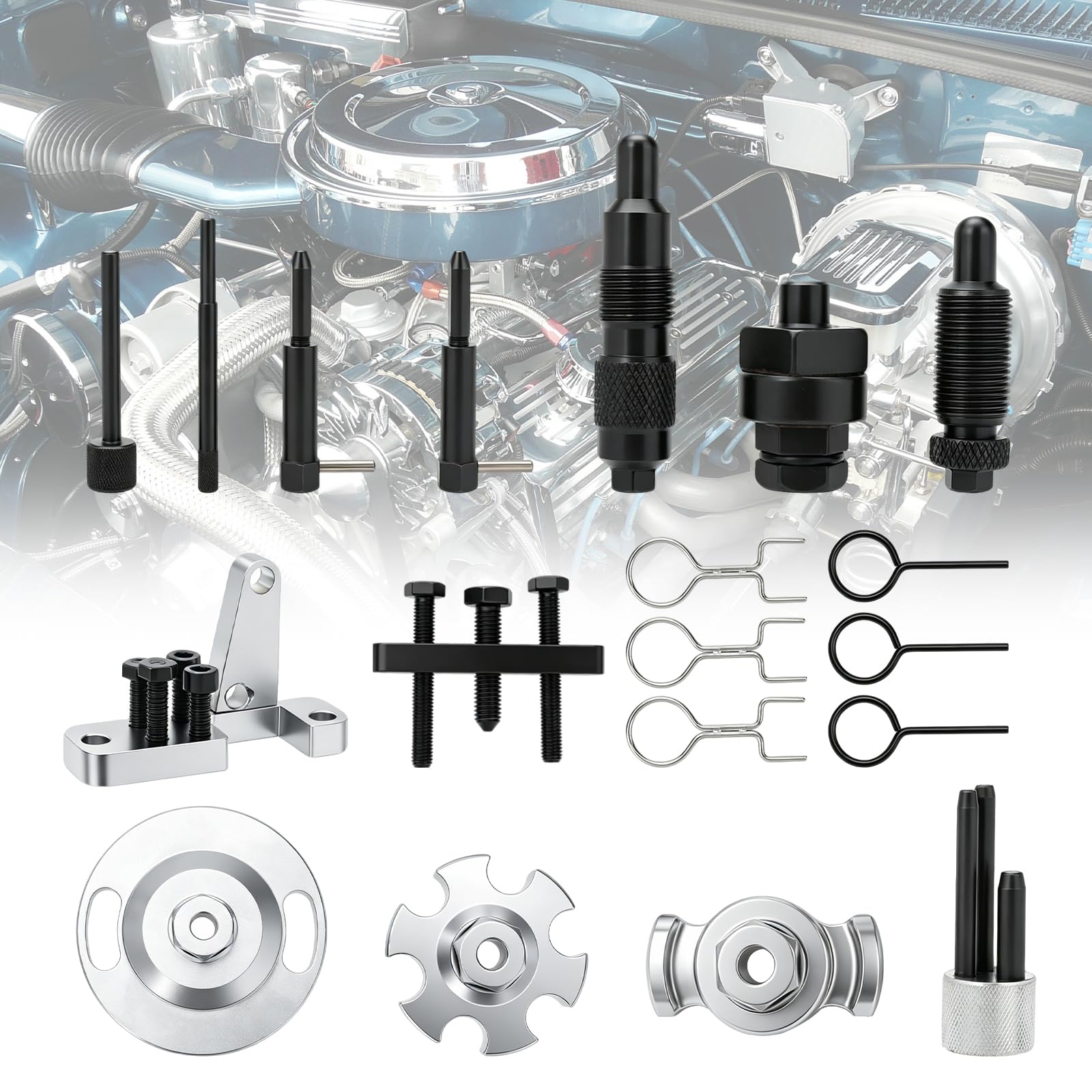 Kit Attrezzo Messa in Fase Motore Set Compatibile con Audi A4 A5 A6 A7 A8 Q5 Q7 2.7 3.0 TDi V6 4.0 4.2 TDi V8 Strumento di Regolazione del Motore