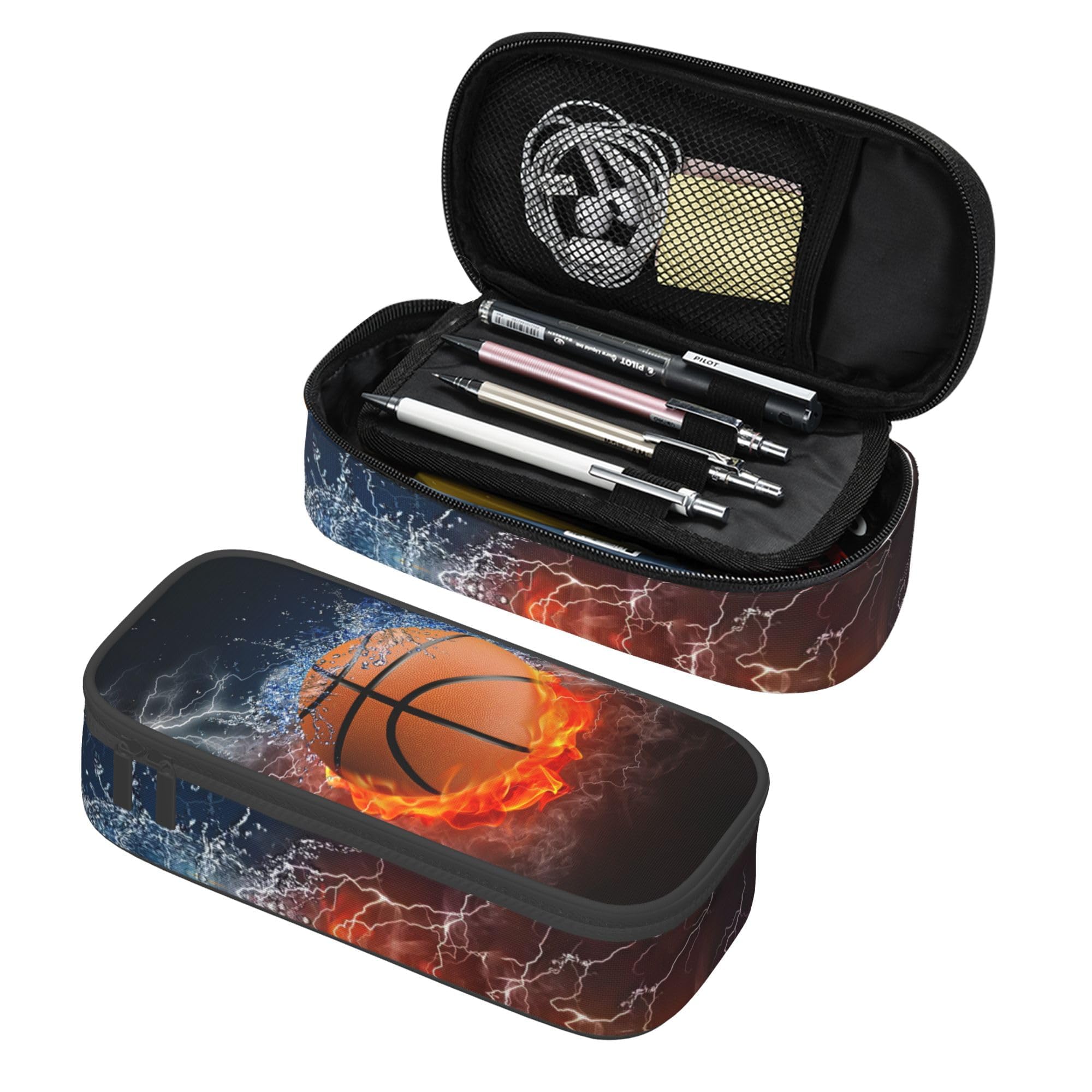 Abaysto Basketball Pencil Pouch for Boys and Kids Cute Pen Box Pouch Large Pencil Case with Double Zipper
