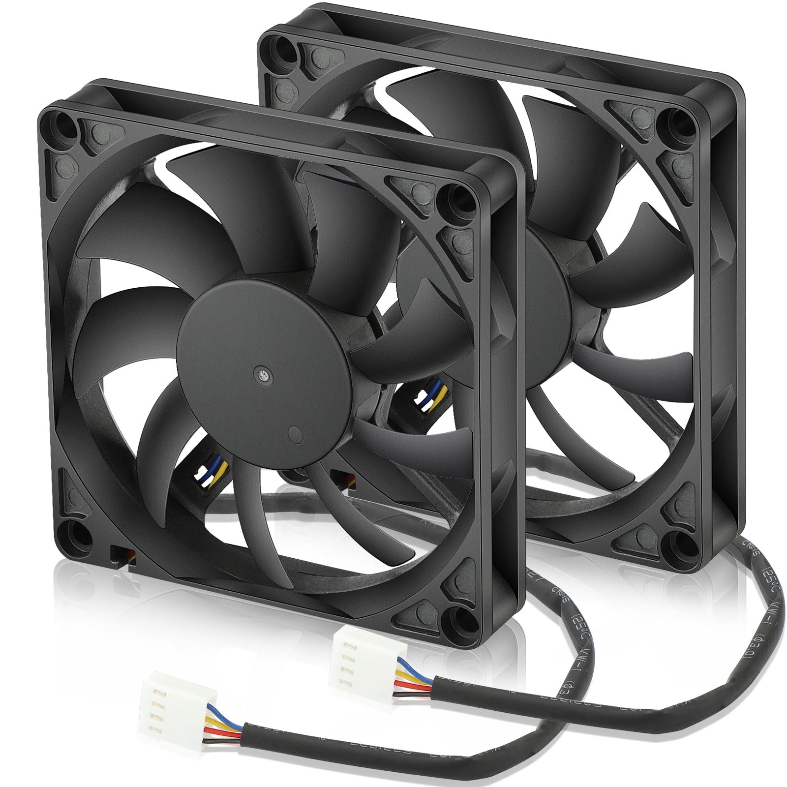 80 mm x 15 mm, ultra delgado, 12 V, sin escobillas, 4 pines, PWM, caja de computadora, ventilador de refrigeración, proyectos de escape, ventilación DIY, paquete de 2