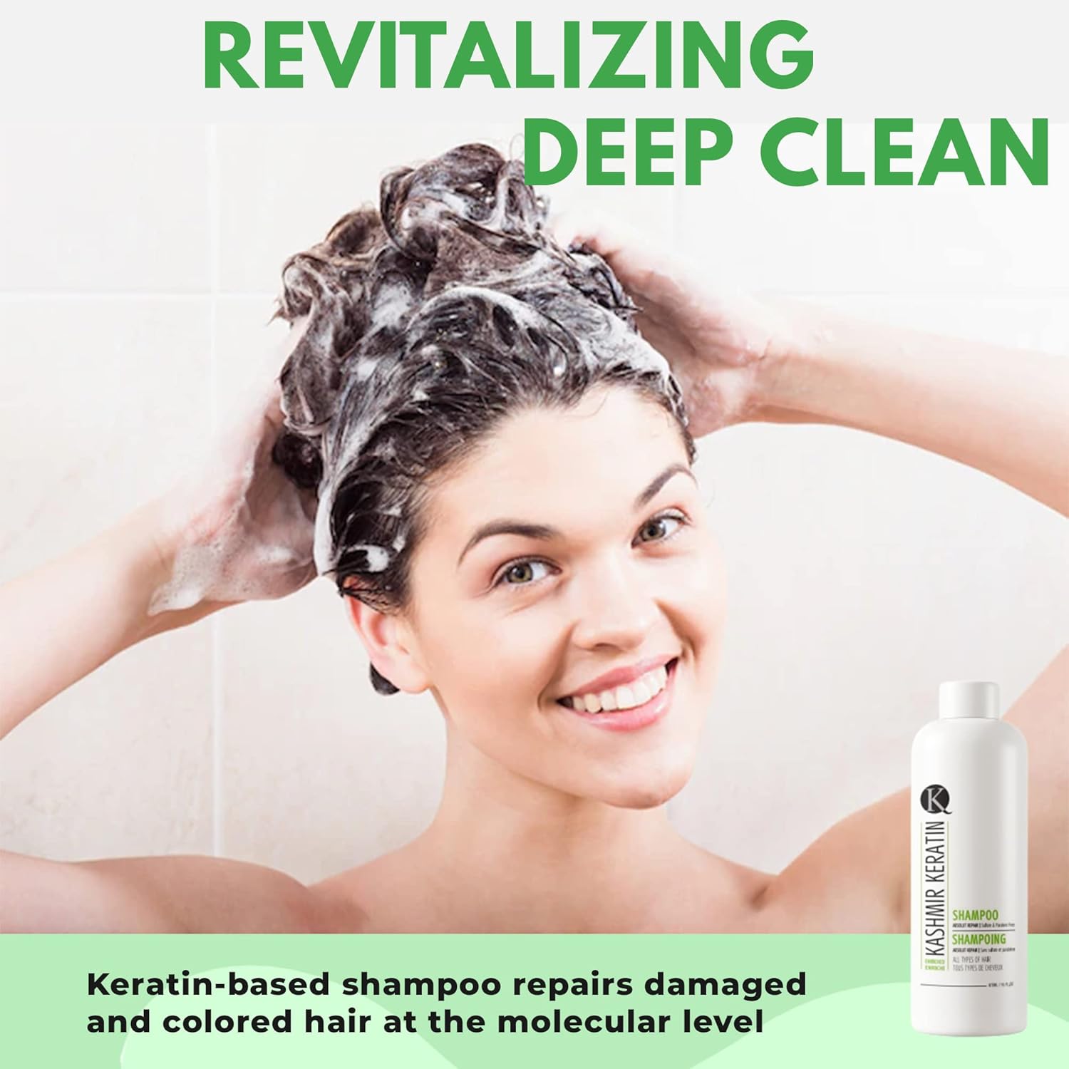 Kashmir Keratin Enriched Shampoo,Sulfate free shampoo,Paraben Free,For All Types Of Hair (16 Fl. Oz) - Image 2