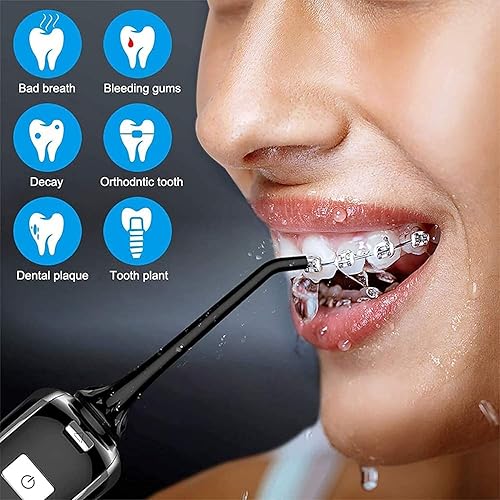 Miniatura 5 de Irrigador dental inalámbrico con irrigador dental dental limpiador dental IPX7 impermeable limpiador de dientes con 3 modos y tanque de agua