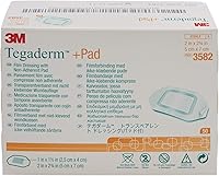 3M Tegaderm +Pad 2" Square Sterile Film Dressing with Non-Adherent Pad - Waterproof Bacterial Barrier, Box of 50