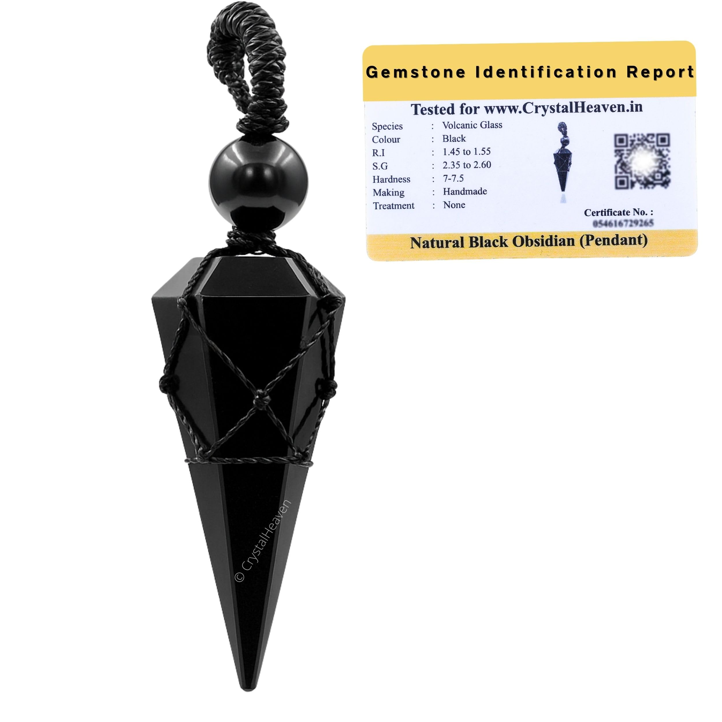 Healing Crystal Pendulum Pendant (Macrame)