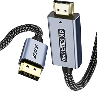 BENFEI 4K@60Hz DisplayPort to HDMI Cable, 1.8 Meter, Aluminum Shell, Nylon Braided