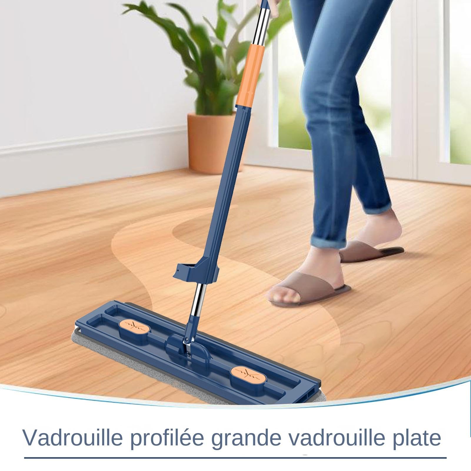 Fregona de microfibra, fregonas para la limpieza de pisos: fregona húmeda | y a prueba de polvo,Fregona de cocina de baño con 2 almohadillas de microfibra reutilizables para la cocina