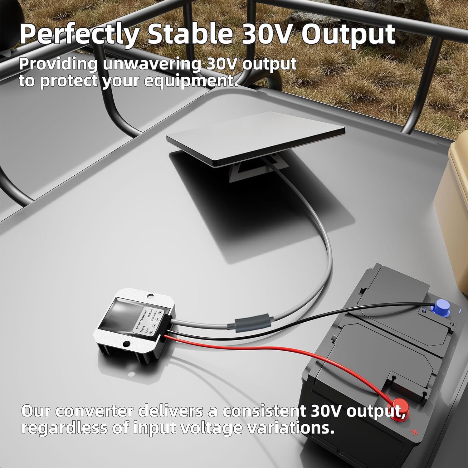 Booster für Starlink Mini 12V Adapter-Stromkabel – 12/24V (9-28V) auf 30V 3,5A DC Hochsetzsteller mit 5521-Buchse Ausgang, wasserdichtes Kabel für Starlink Mini Stromversorgung Zubehör