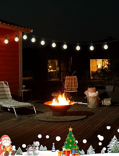 Miniatura 7 de Guirnalda de luces LED de 25 pies para exteriores, luces de patio G40 con 27 bombillas LED inastillables, luces colgantes impermeables y regulables