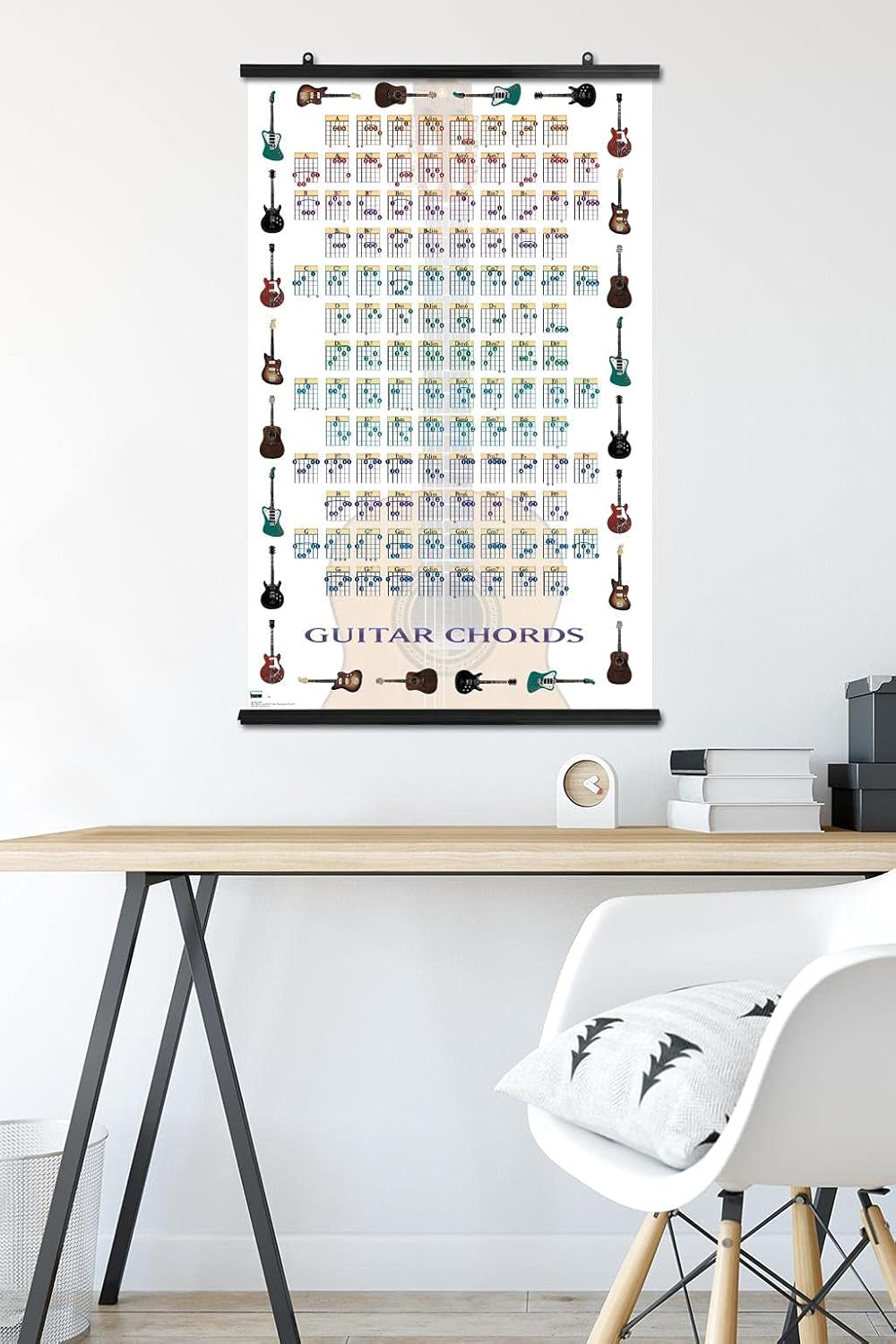 Trends International Guitar Chords II - Learn to Play Guitar Wall Poster, 22.375" x 34", Premium Poster & Clip Bundle