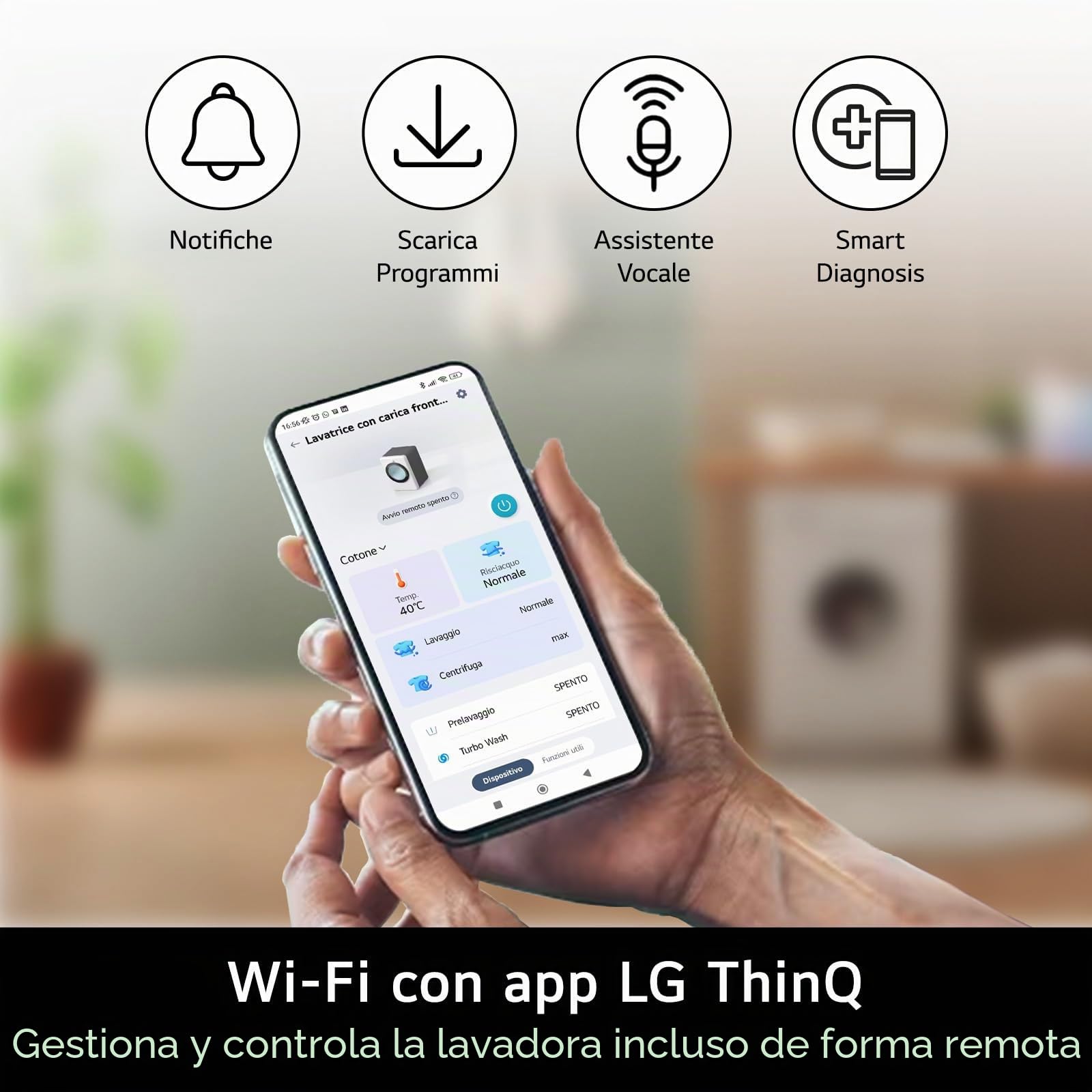 LG W4NX1085NWB - Lavadora y secadora 8/5 kg Serie X1, lavadora y secadora Insieme Clase A/E, 1400 rpm, Wi-Fi, parte superior extraíble, vapor Allergy Care, tecnología 6 Motion Direct Drive, blanca