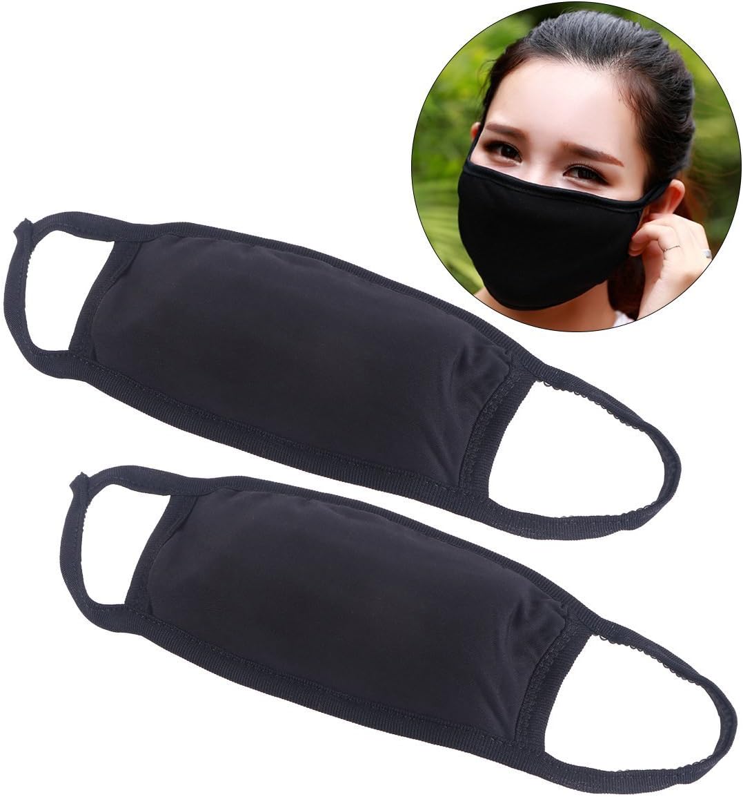 ULTNICE 2pcs Face Mouth Mask Cotton Face Mask Dual Layer Mouth Mask for Riding Keep Warming