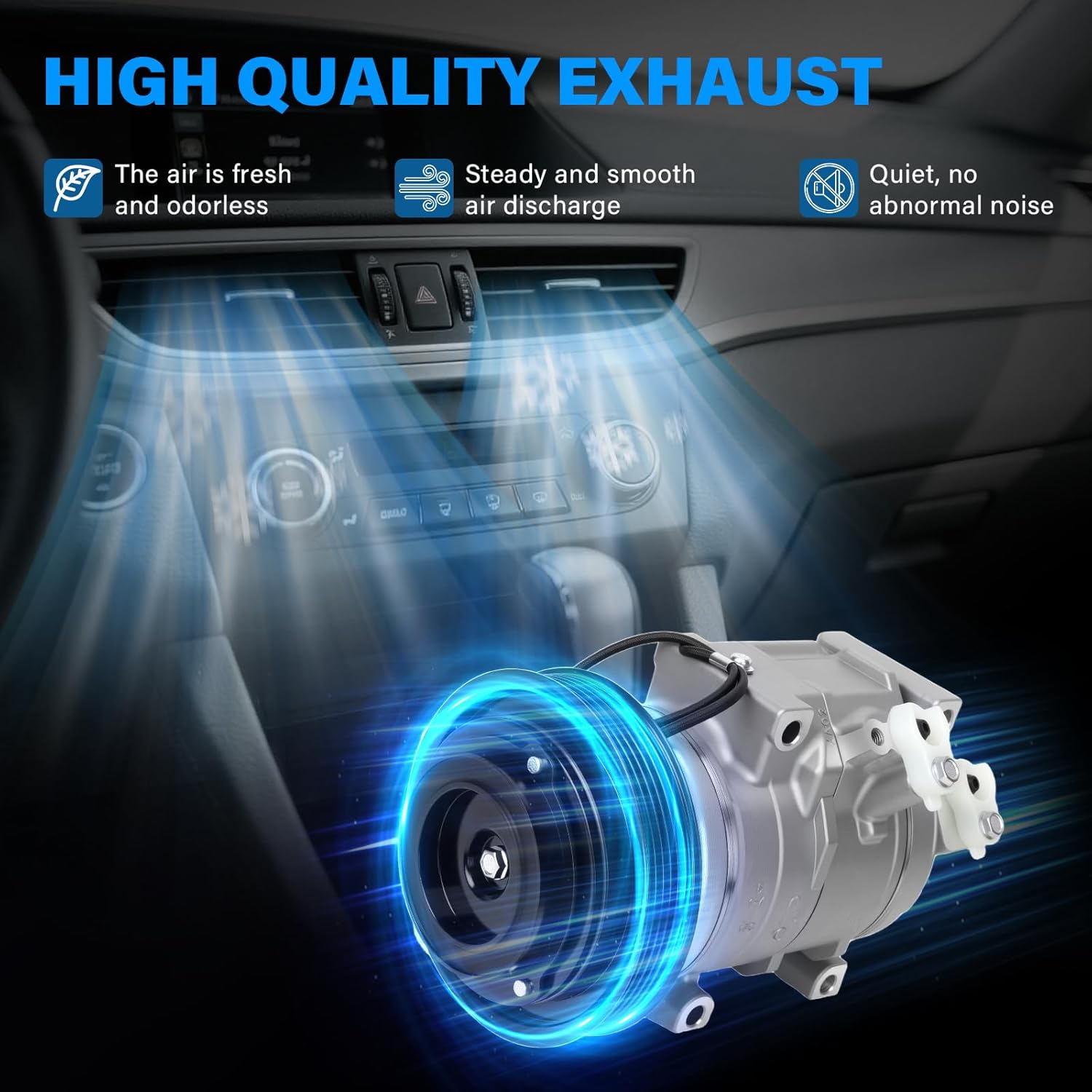 NEW Air Conditioner AC Compressor w/Clutch Compatible with 2007-2013 Acura MDX, 2013-2010 ZDX, 2008-2017 Honda Odyssey, 2008-2015 Honda Pilot, 2009-2014 Honda Ridgeline