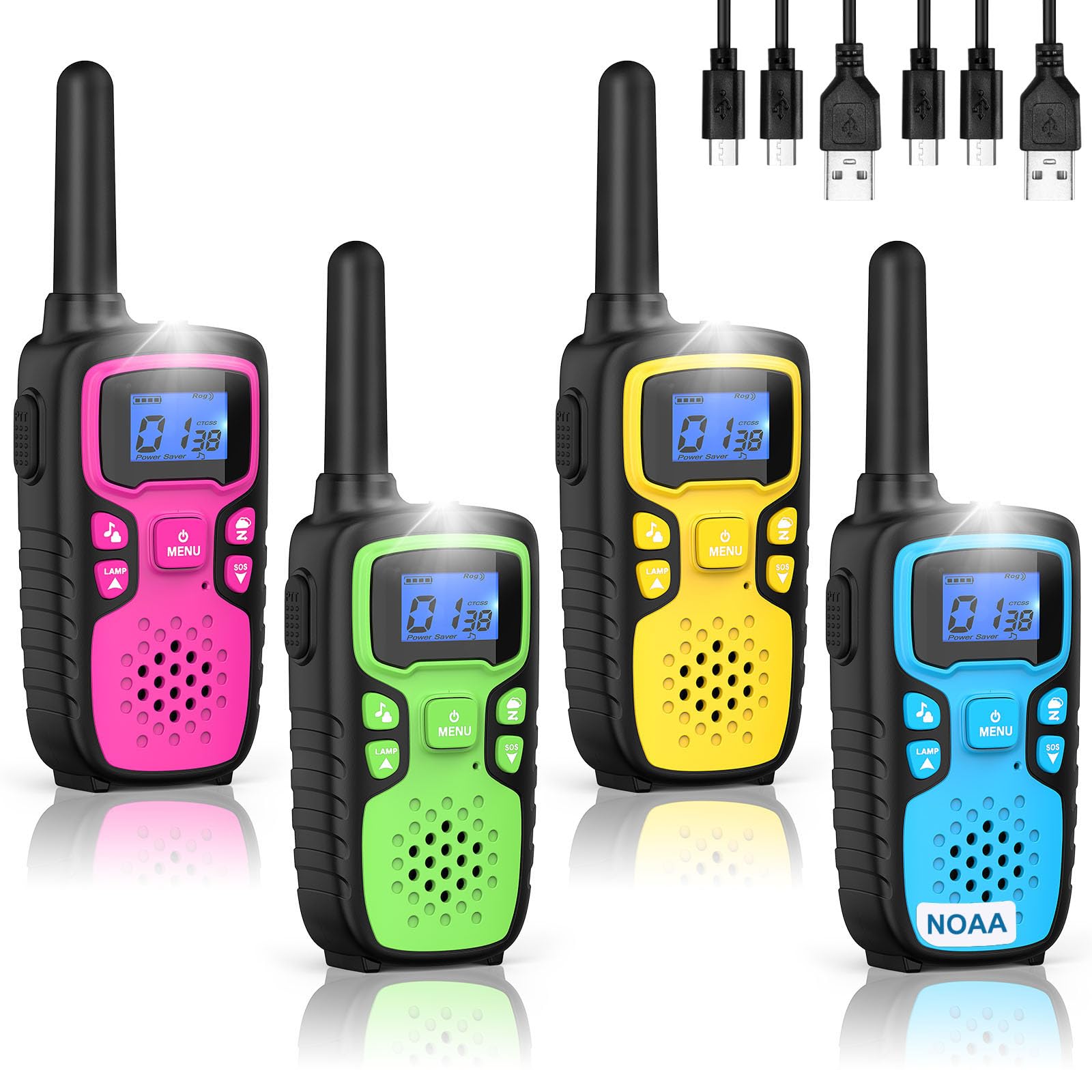 Wishouse Walkie Talkies for Kids Rechargeable Long Range,Xmas Birthday Gift for 4 5 6 7 8 9 Year Old Boys Girls,Hiking Gear Camping Games Cool Toys