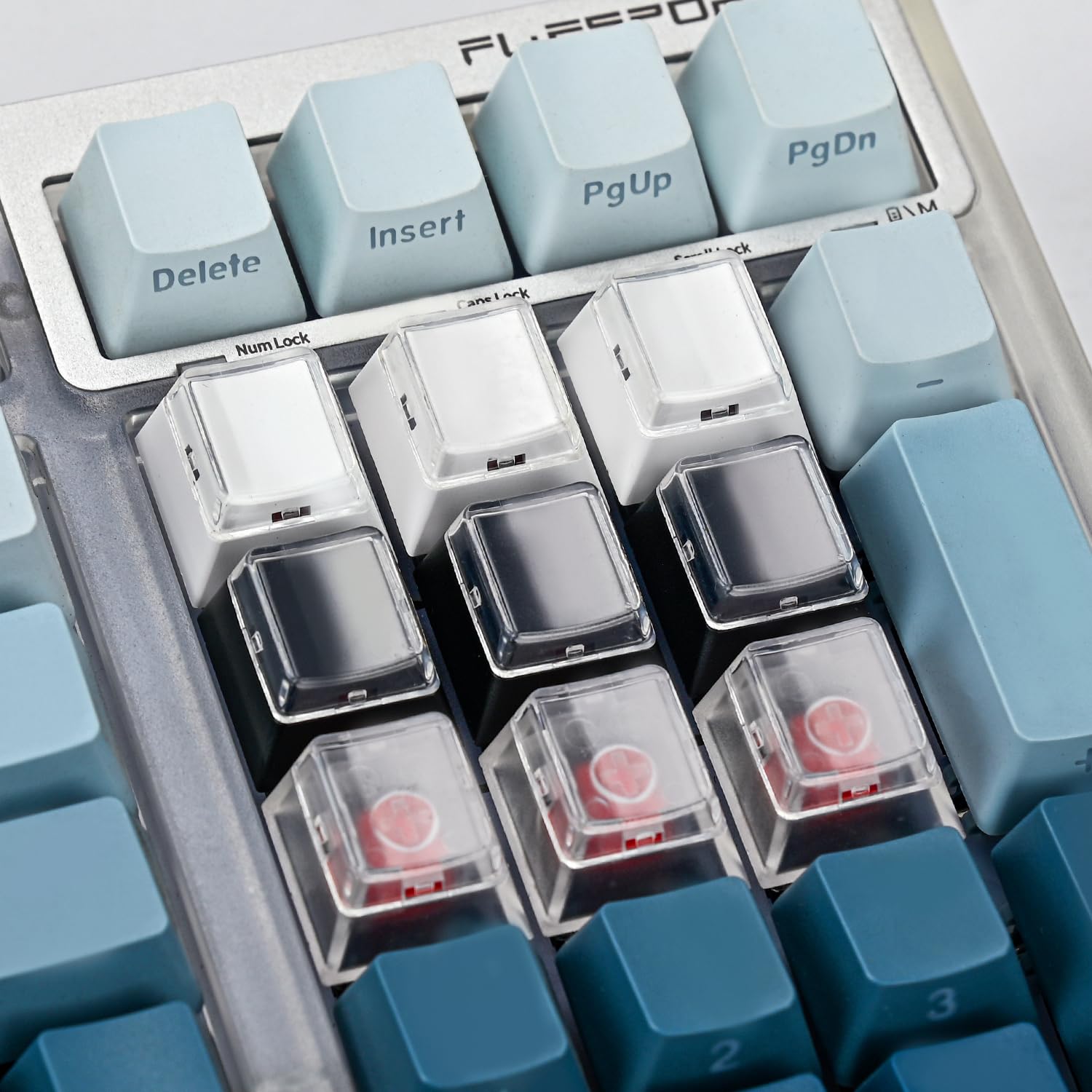 BTXETUEL Sofort benutzerdefinierte doppellagige Tastenkappen mit transparenter Abdeckkappe für selbstgemachte abnehmbare Aufkleber oder Papierreste, kompatibel mit Cherry MX-Schaltern (12 Stück