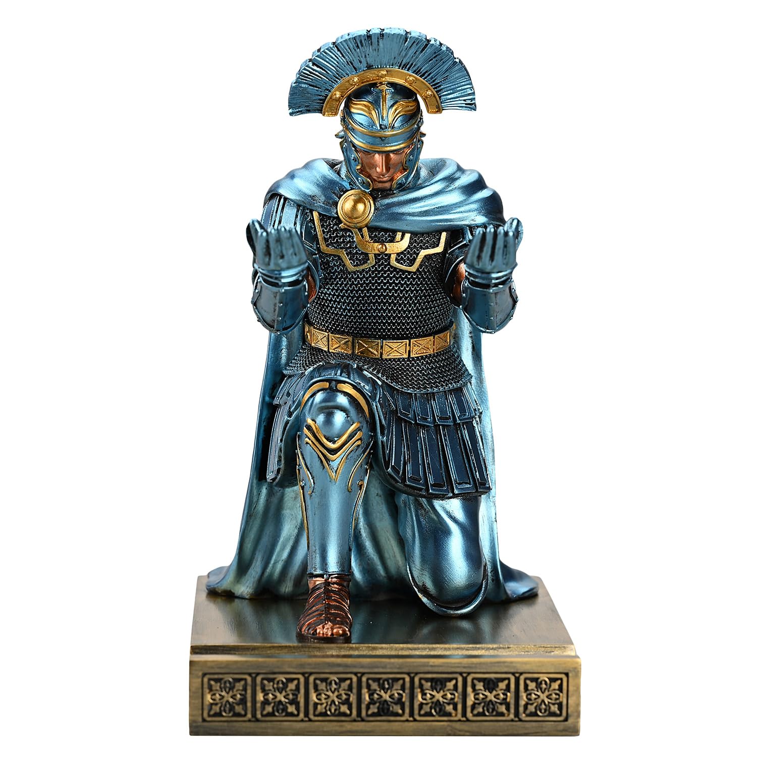 Centurion Cloak Warrior Knight, uchwyt na długopisy, stojak na telefon komórkowy, organizer na biurko i akcesoria jako prezent do biura i domu (niebieski)
