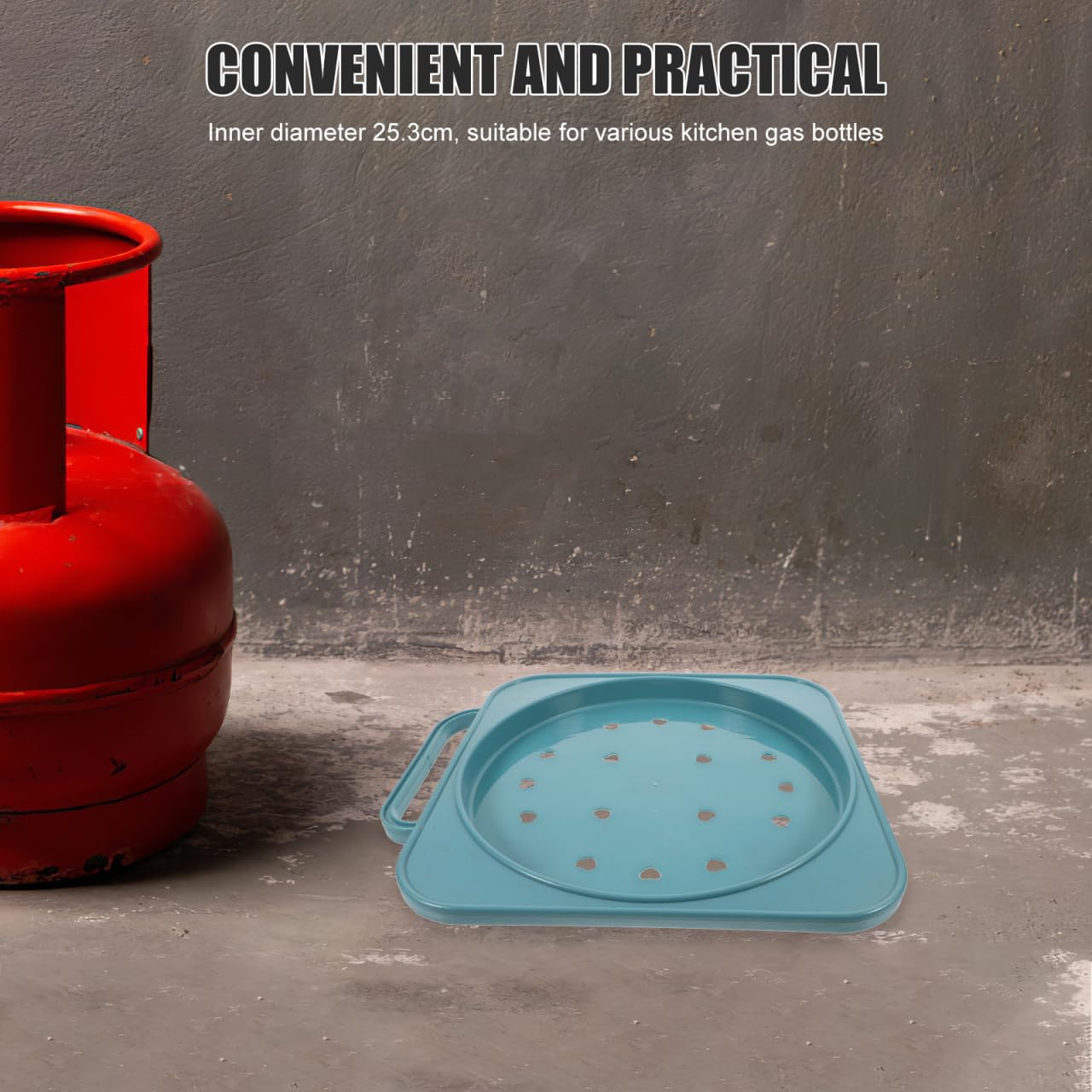 Supporto per Bombola Gas con Ruote e Maniglia in Pp Base Mobile per Bombola di Gas per Uso Cucina Facile da Spostare e Stabile