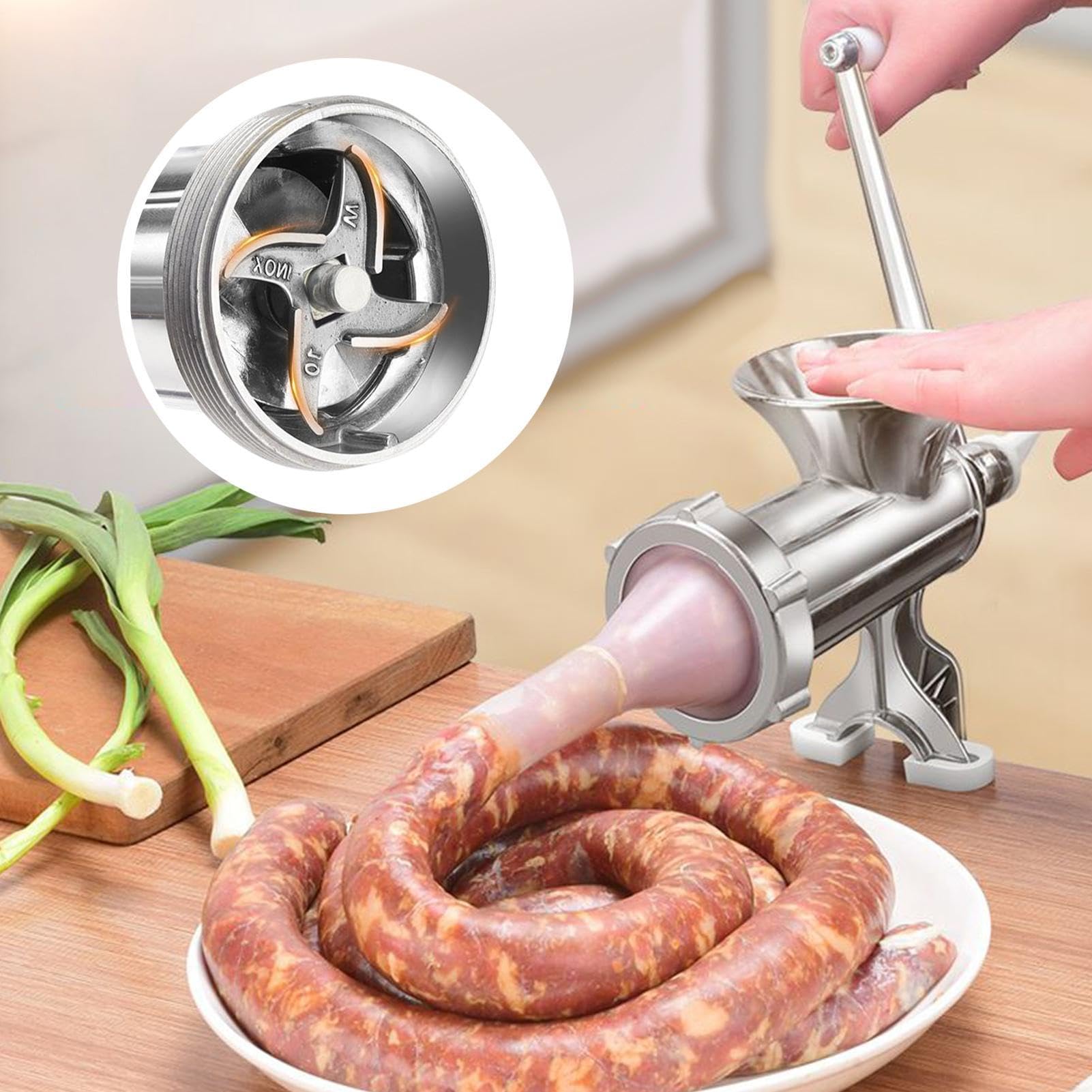 Picadora De Carne Molino De Alimentos Manual Multifunción De Manivela | Hacha de carne adecuada para la casa, dormitorio, apartamento, alquiler, cocina, restaurantes, carne de res y
