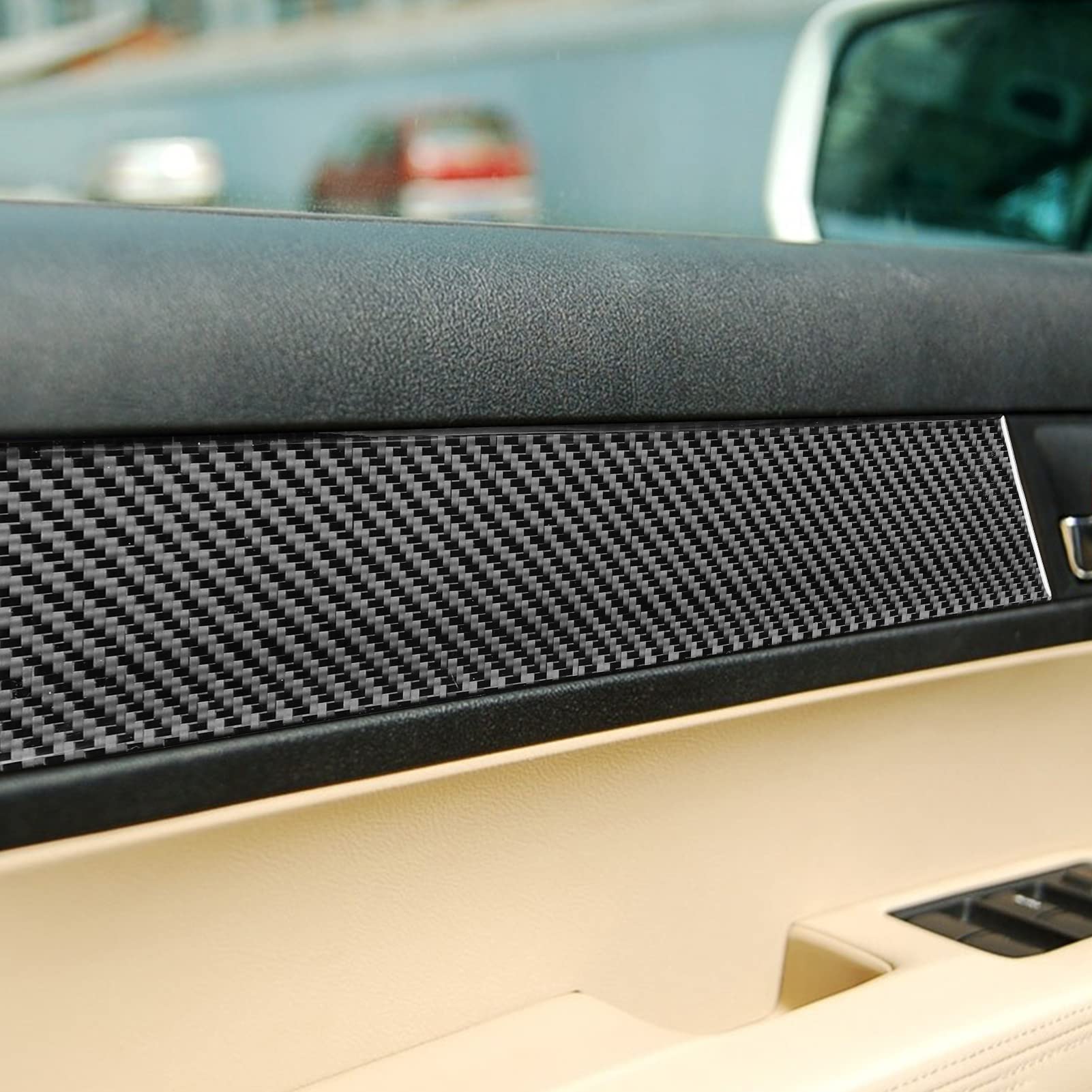 Fobren Real Premium Carbon Fiber Compatible with Honda CRV 2007 2008 2009 2010 2011 Accessories Car Interior Door Panel Trim Cover Sticker Decal Interior Trim