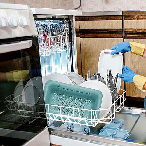 Miniatura 7 de LASSHSWA Colador plegable para cocina, cesta coladora sobre el fregadero para cocina, pasta de frutas, colador de alimentos expandible, colador de