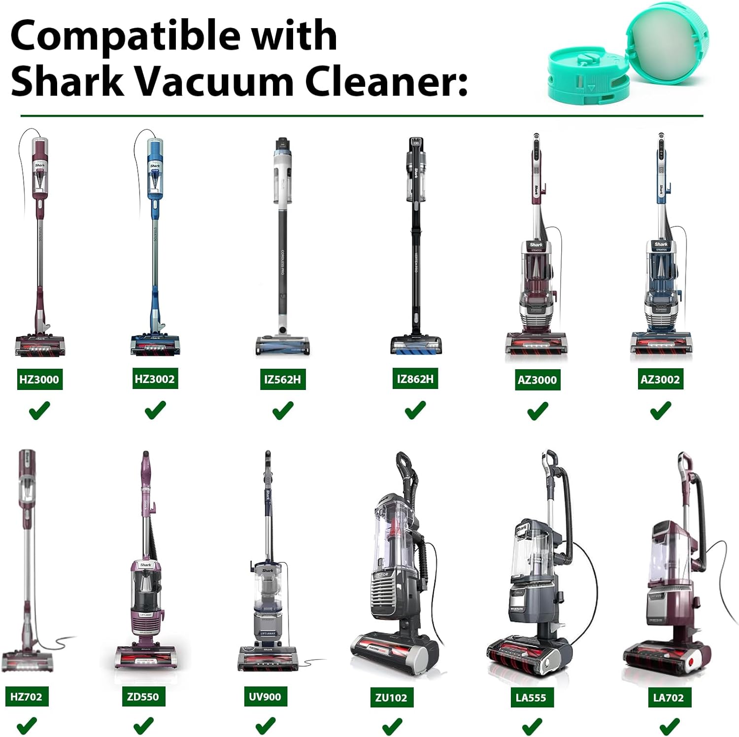 [8 Pack] Odor Neutralizer Technology Replacement Cartridges: Compatible with Shark Stratos AZ4002 AZ3002 AZ3000 HZ4001 HZ4002 IZ862H IZ562H ZD550 Upright Vacuum Cleaner Part 1541FC3000 - Original