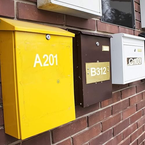 Miniatura 5 de Outus 8 hojas de calcomanías de letras de vinilo autoadhesivas para buzones, letras y números de vinilo para exteriores para manualidades de