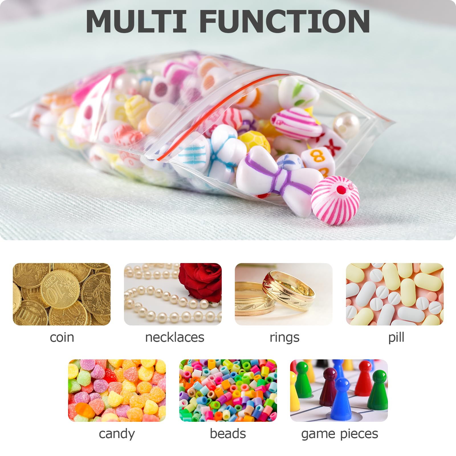 100 Sacchetti Con Zip - Bustine Richiudibili Trasparenti Per Cibo E Piccoli Oggetti (10x15 Cm)