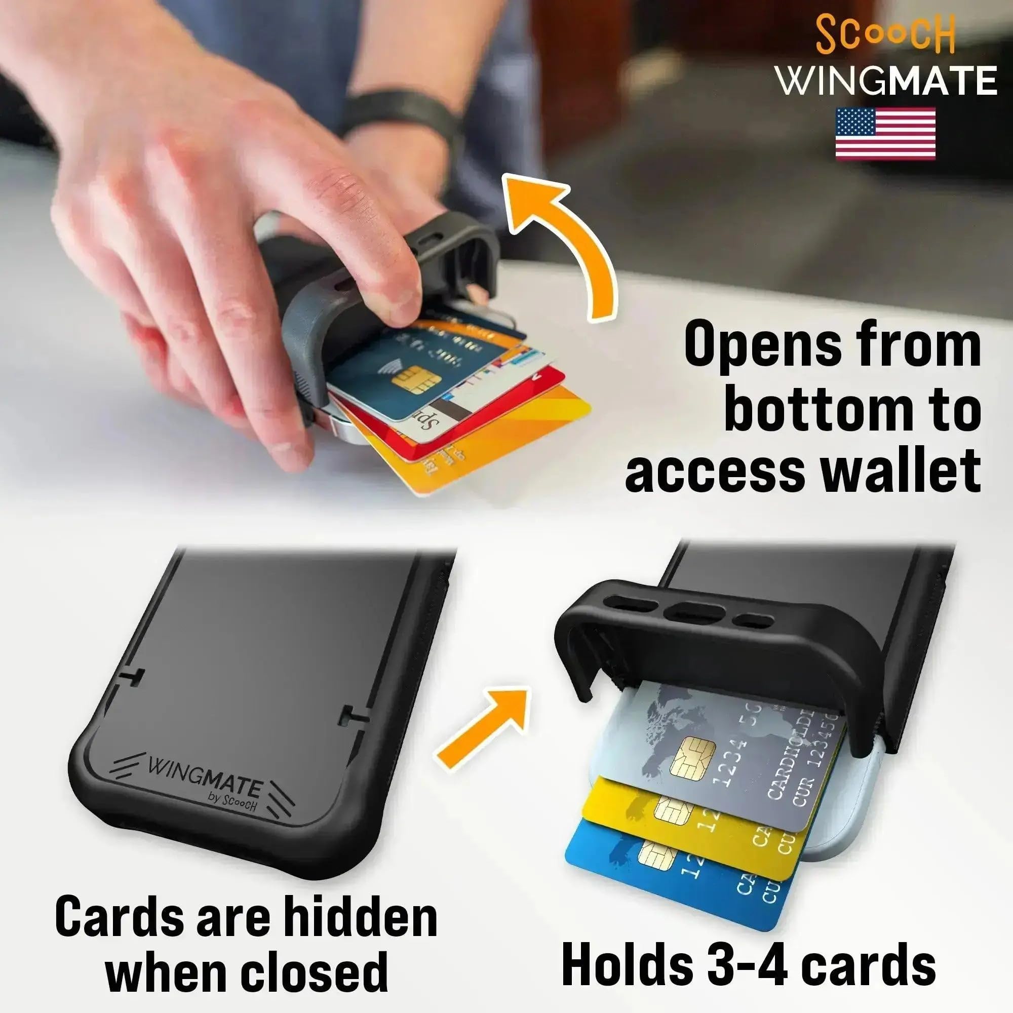 Scooch Funda para iPhone 17 con tarjetero, funda tipo cartera con ranura oculta para tarjetas y protección RFID, capacidad para 3 a 4 tarjetas, protección contra caídas de 10 pies, flores secas
