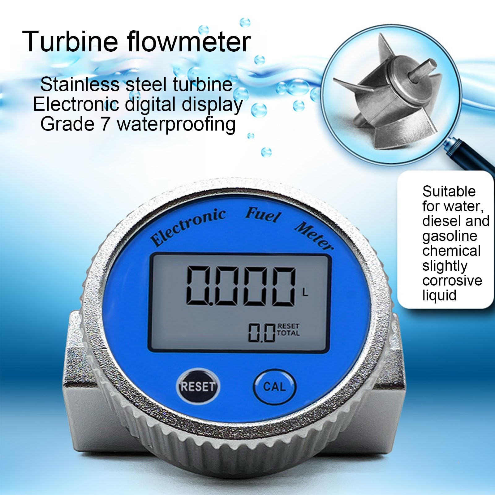 Flussometro digitale DN20/DN25 per acqua olio flussi in acciaio inossidabile misuratore di controllo QTS PTS L GAL Flussometro in acciaio inossidabile