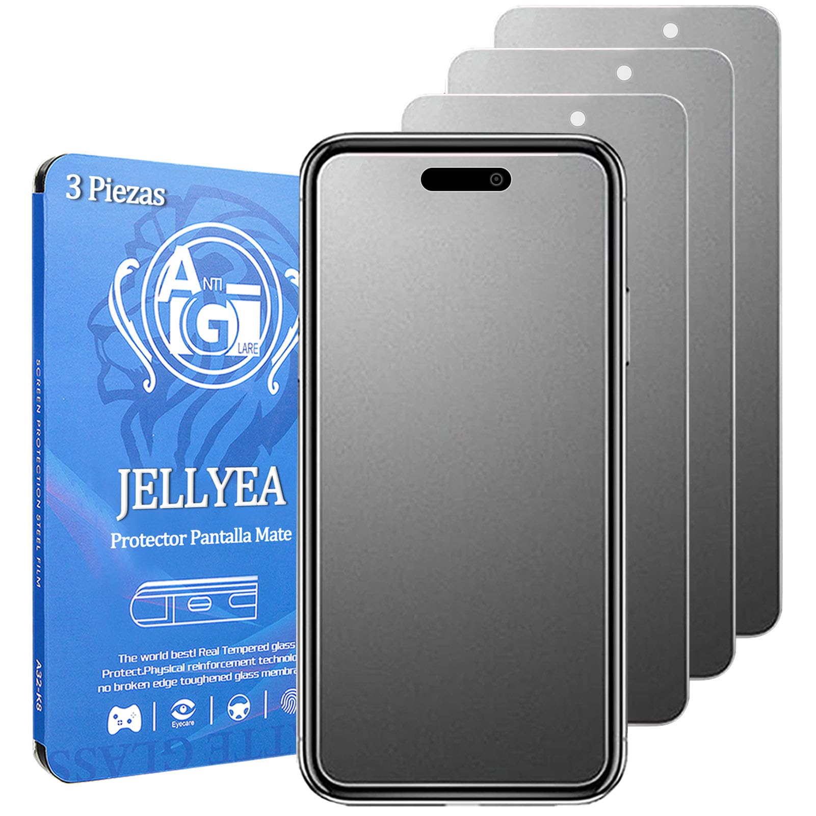 para iPhone 17 Pro Max Protector Pantalla Mate (3 Piezas) Cristal Templado Mate Antirreflejos Antihuellas Antiarañazos 9H Matte Vidrio Templado para iPhone 17 pro max,6.9”