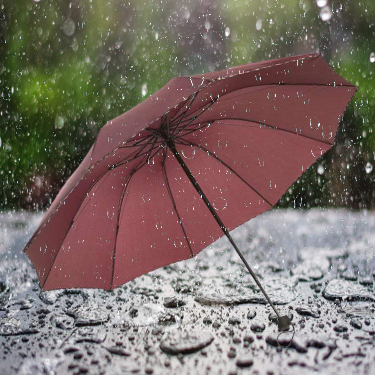 KEKEMI 3 Fold Manual Plain Sun & Rain Umbrella for Men & Women (Pack of 2) 2