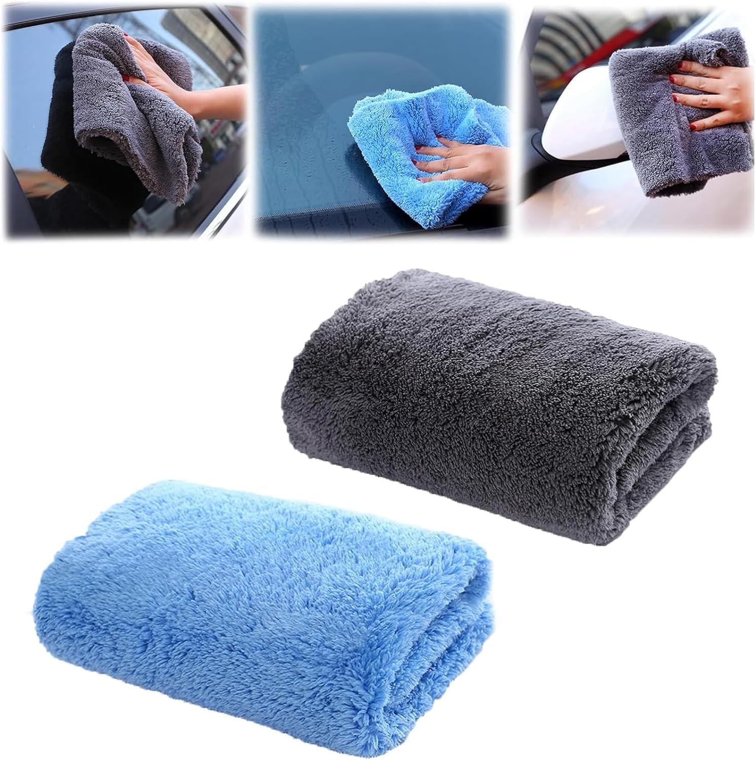 Dialed Drying Towel,Dialed Drying Towel1600 GSM,Microfiber Car Wash Drying Towel,Dialed Car Care Drying Towel,1600 GSM for Cars Trucks,Super Absorbent Detailing Cleaning Cloth (2pcs)