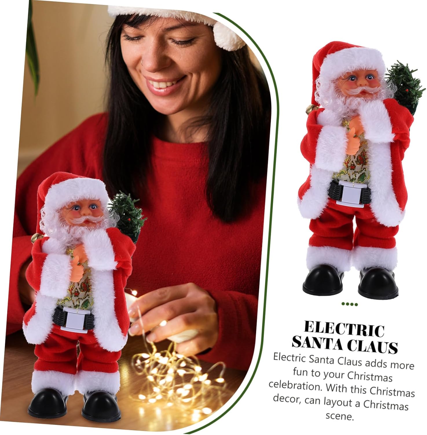 LIFKOME Dancing Santa Claus Decor Electric Shaking Christmas Ornament for Festive Home Decoration for Holiday Parties and Creating Joyful Atmosphere