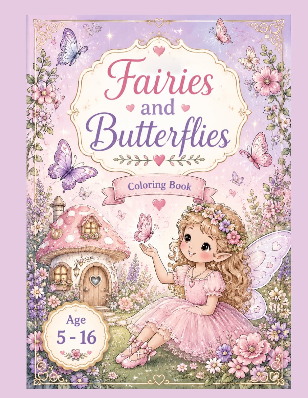 fairies and butterflies: coloring book