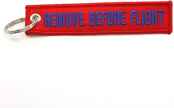 Remove Before Flight Keychain - Red/Blue - by Rotary13B1