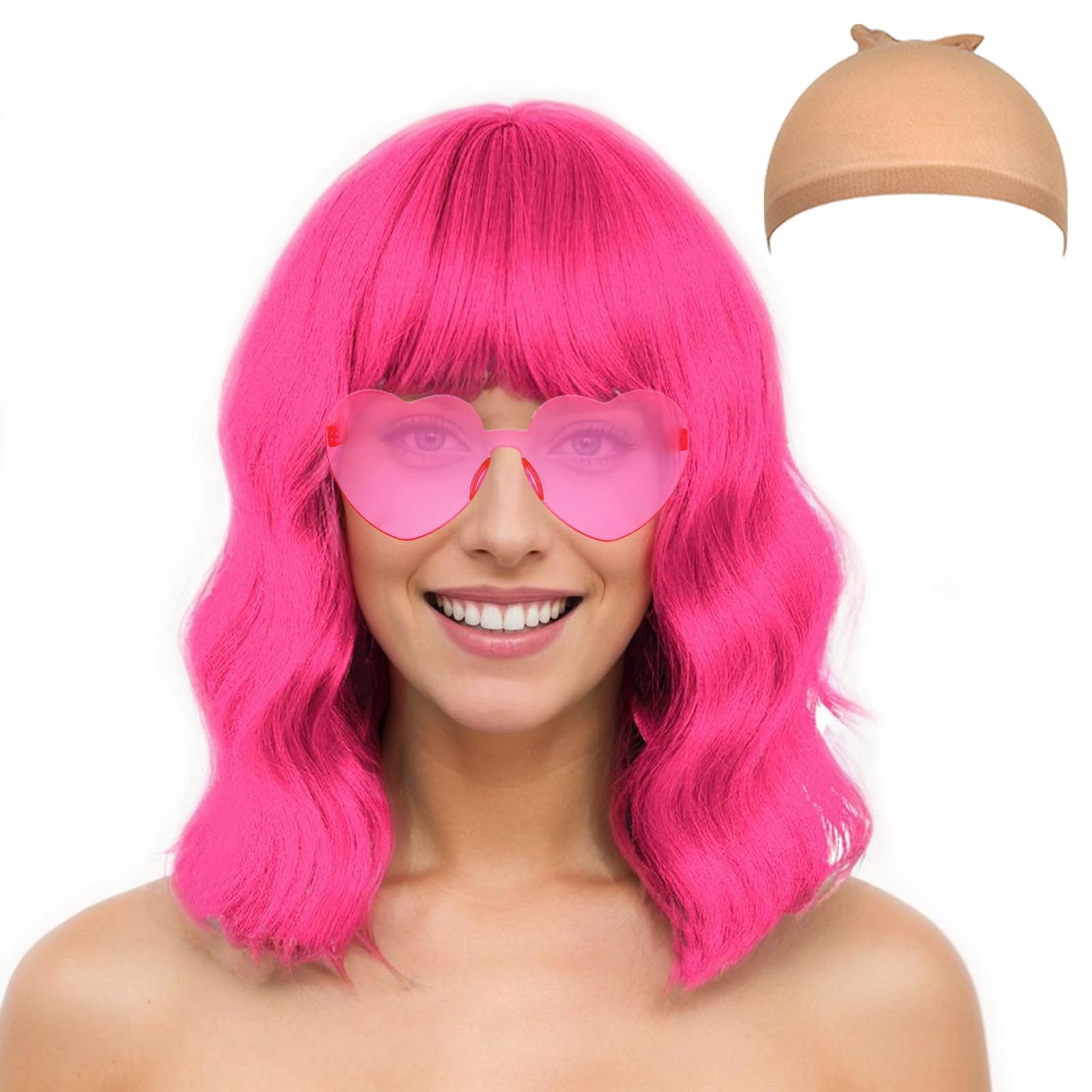 Mermaid Wigs Costume Wig Cap and Sunglass Set