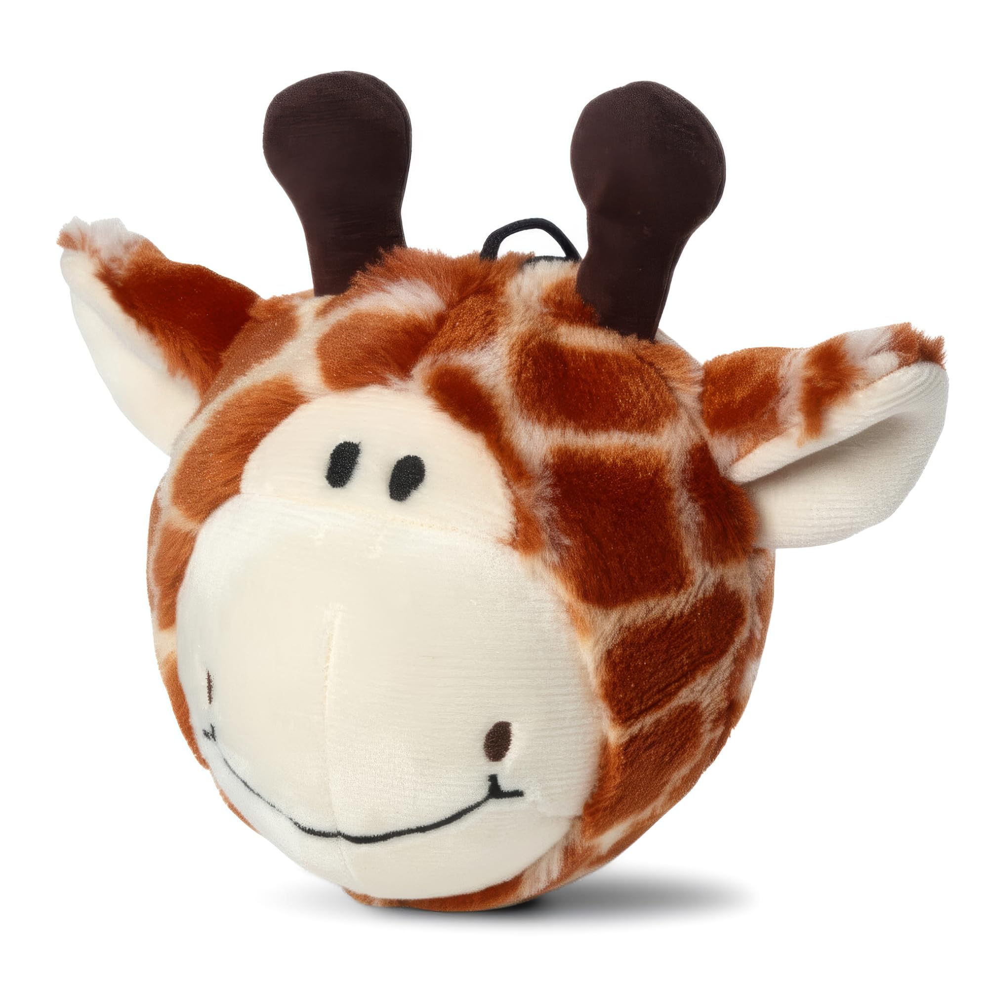 4 Inch EZ Squeaky Giraffe Ball Dog Plush Toy, Stuffing-Free Soft Plush, Durable Bouncy Squeaker Ball, Floats in Water, Small & Medium Breed Chew Toys