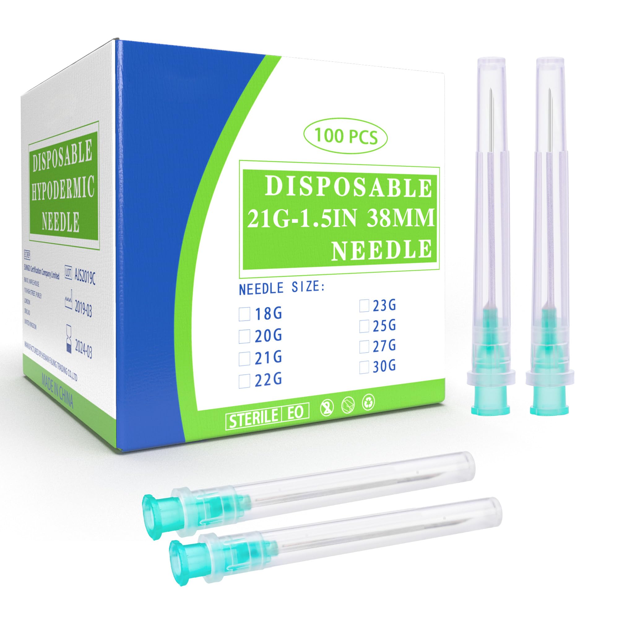 Disposable Needles - 100 Pack Luer Lock -26