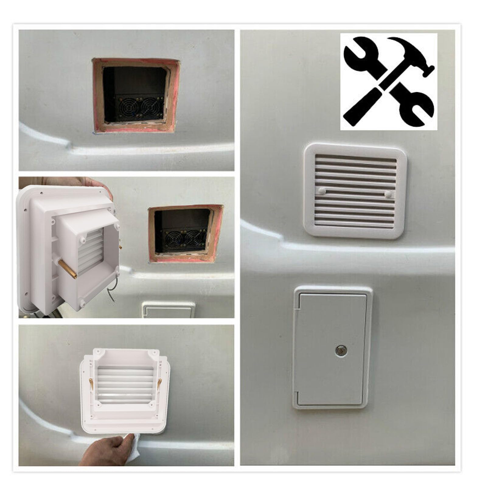 Griglia di ventilazione laterale per, Presa d'aria impermeabile per supporto ricambio d'aria, Griglia di uscita di ventilazione per versatile e resistente allo