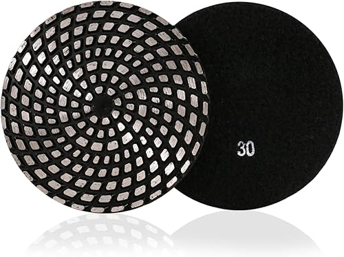 BSRTTOOL Almohadillas de pulido de diamante de metal de 4 pulgadas, amoladora seca o húmeda, baldosas, mármol, hormigón, cerámica, vidrio (grano 301