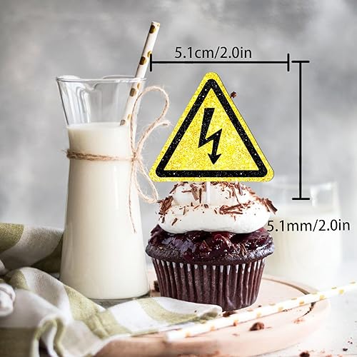Miniatura 2 de 18 piezas de purpurina dorada herramientas postre magdalena decoración eléctrica liniero tema suministros de decoración niño hombre feliz cumpleaños