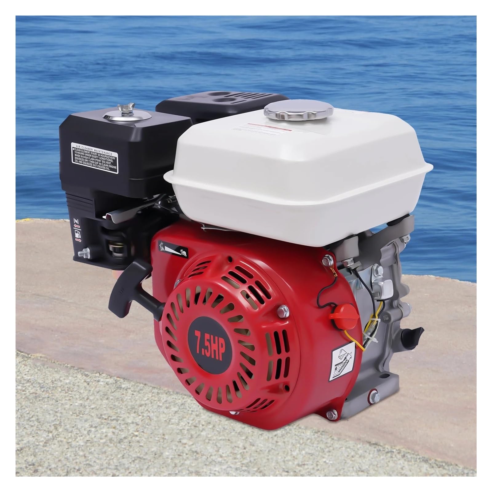 Motor De Gasolina Un Solo Cilindro, 4 Tiempos, OHV, 7,5 HP,1 KW, Rotovator, Hidrolavadora, 3600 RPM Rendimiento Potente