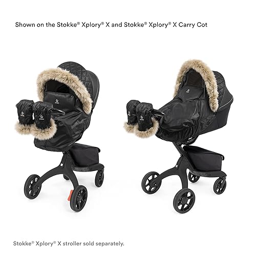 Miniatura 5 de Stokke Xplory X - Kit de invierno, color negro ónix, protege al bebé del clima frío y el viento, incluye guantes de forro polar para padres, telas