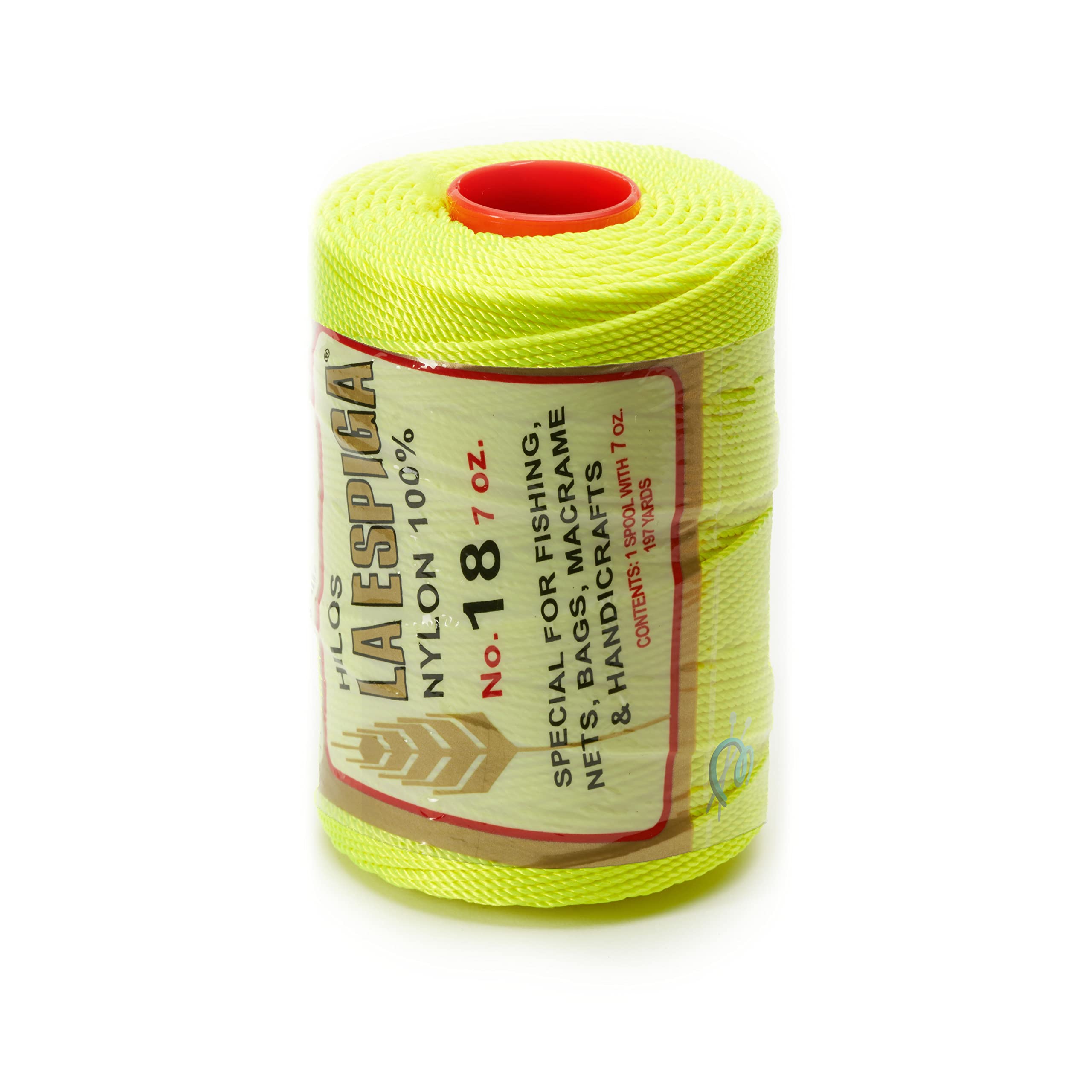 Espiga No.18-100% Nylon Omega String Cord for Knitting and Crochet - 85 Neon Yellow