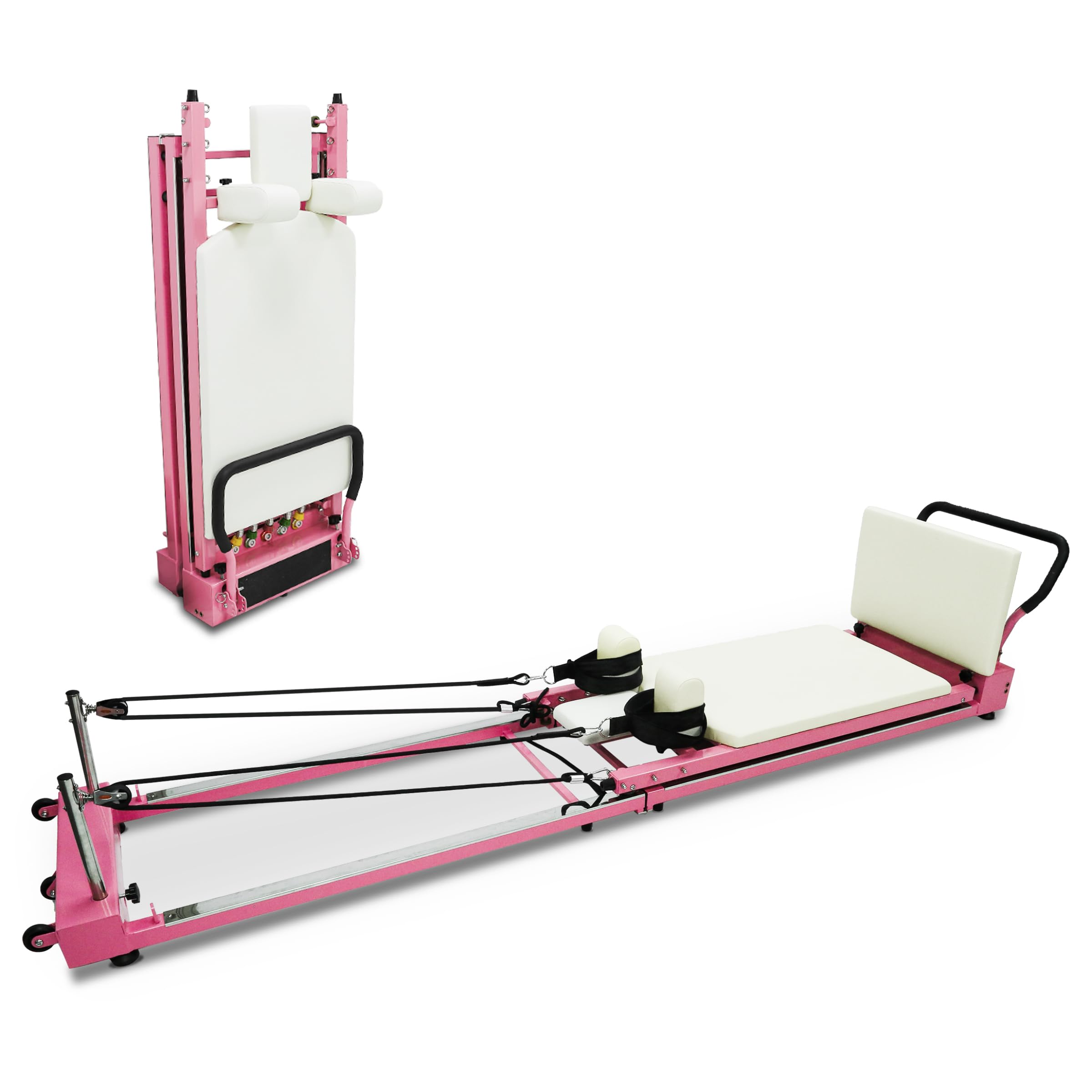 Pilates Reformer Machine - Foldable Pilates Reformer for Home Gyms Pilates Equipment for Home Workouts- Weight Capacity Up to 330Lbs