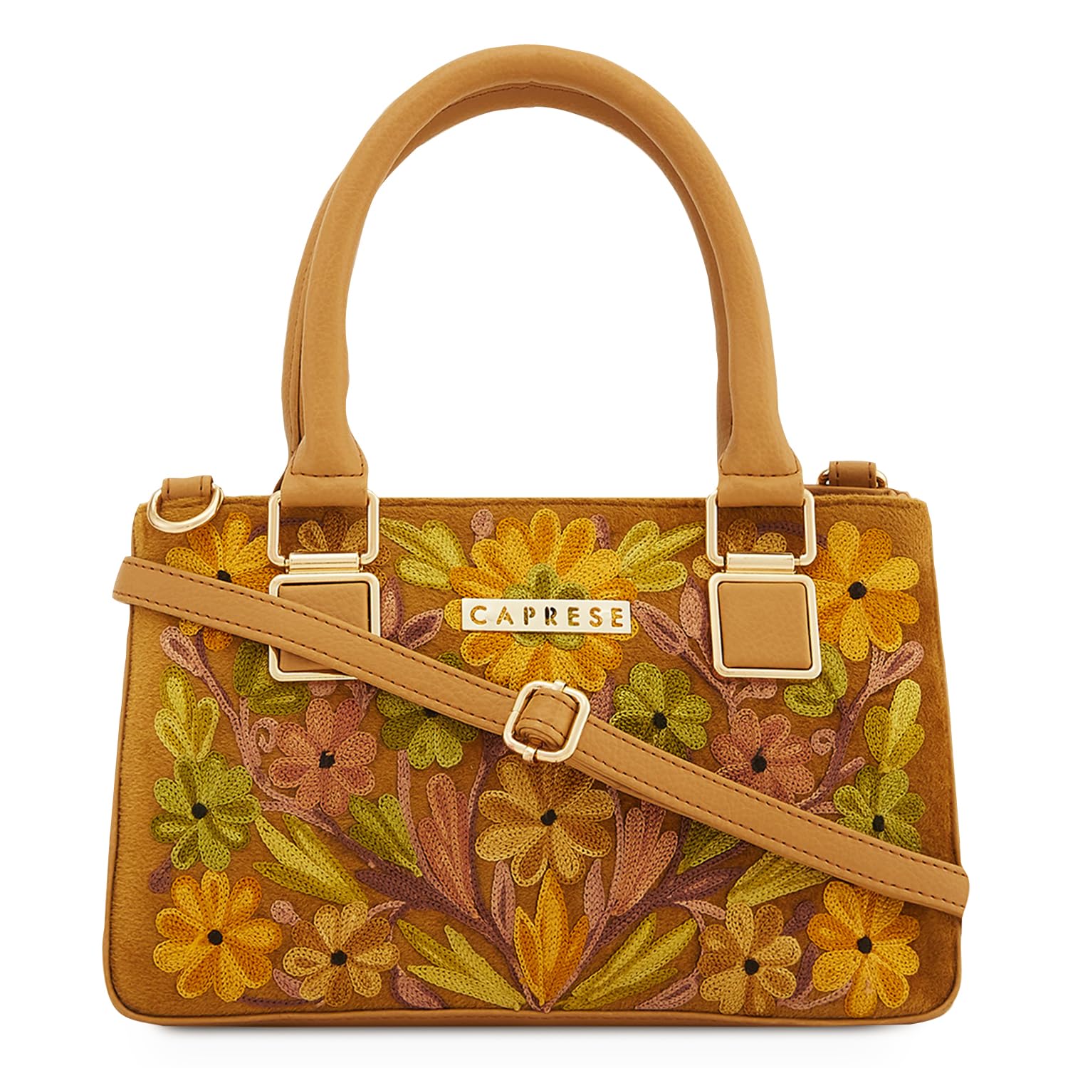 Siji Tresna Medium Satchel Bag for Women with Adjustable & Detachable Strap | Kashida Embroidery Shoulder Bag | Crossbody & Handheld Bag for Work, Travel, and Everyday Use