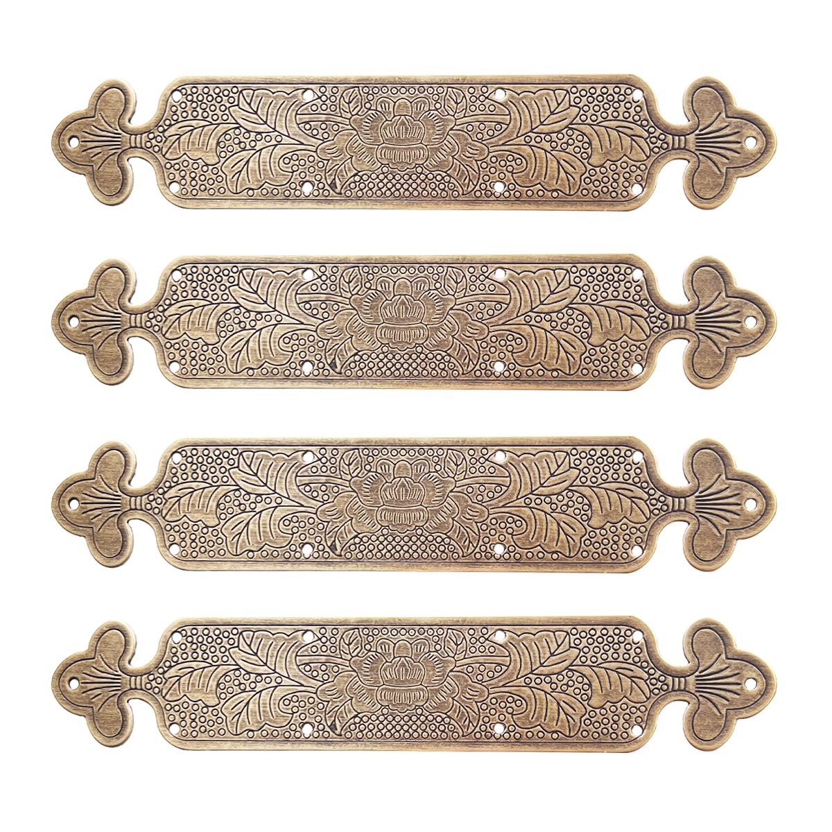 4Pcs Antique Solid Brass Corner Guards Straight Decorative Corner Protector for Table Chair Cabinet