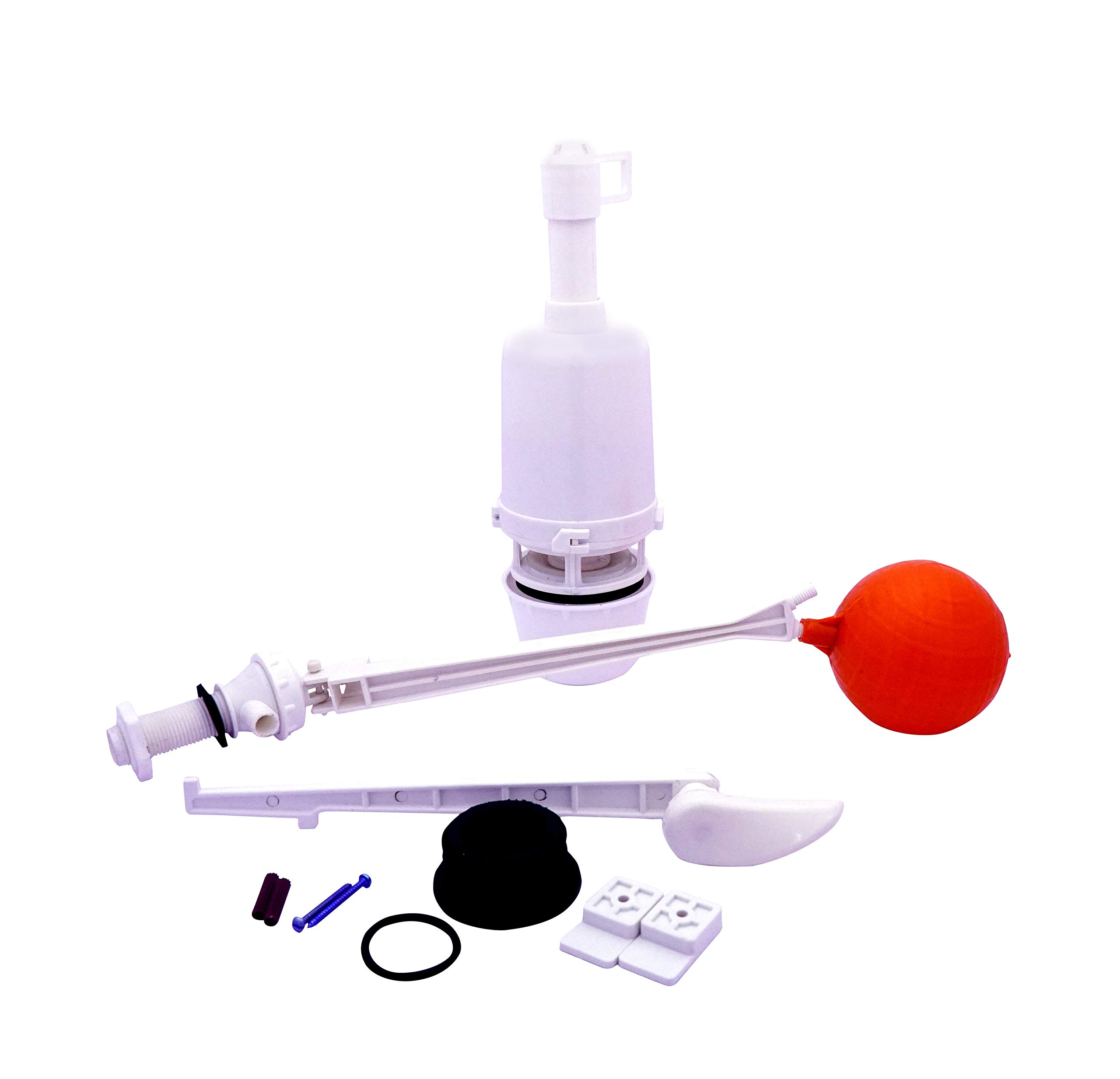 PVC Syphone Flush Kit with All Feeting Accessories Single Flush Tank Kit for Flushing Tank, Flushing Cistern Accessories (White)